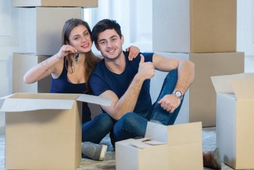 Flat removals team planning a move in Pimlico street with period apartments