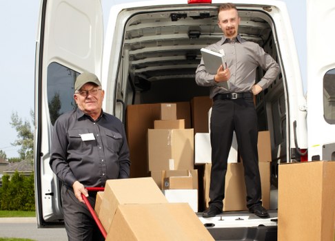 Furniture and boxes loaded for a Pimlico home relocation