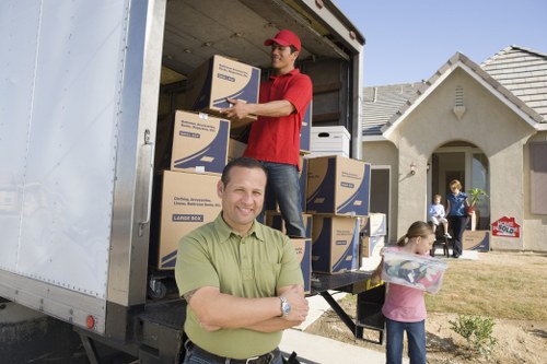 Packed household belongings ready for transport during a Pimlico move