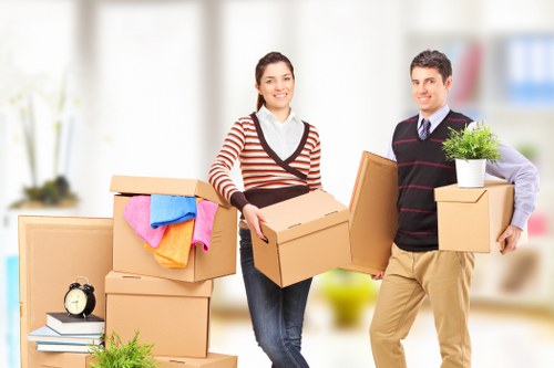 Unpacking and organising belongings in a Pimlico property
