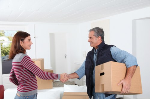 Packed household items and furniture ready for a flat move in Pimlico