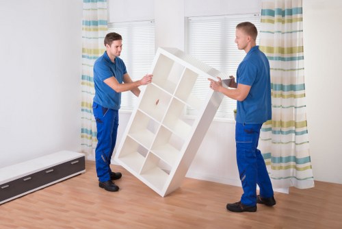 Movers Pimlico staff using PPE during a relocation