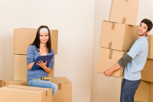 Furniture and boxes being loaded into a van for a Pimlico move
