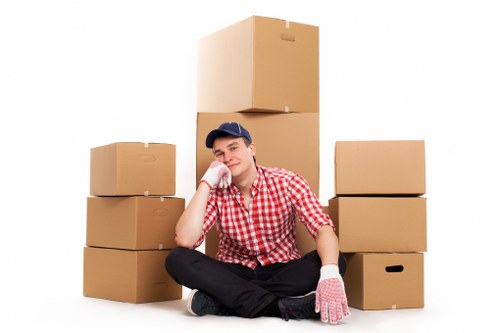 Packing office equipment and files for a Pimlico move